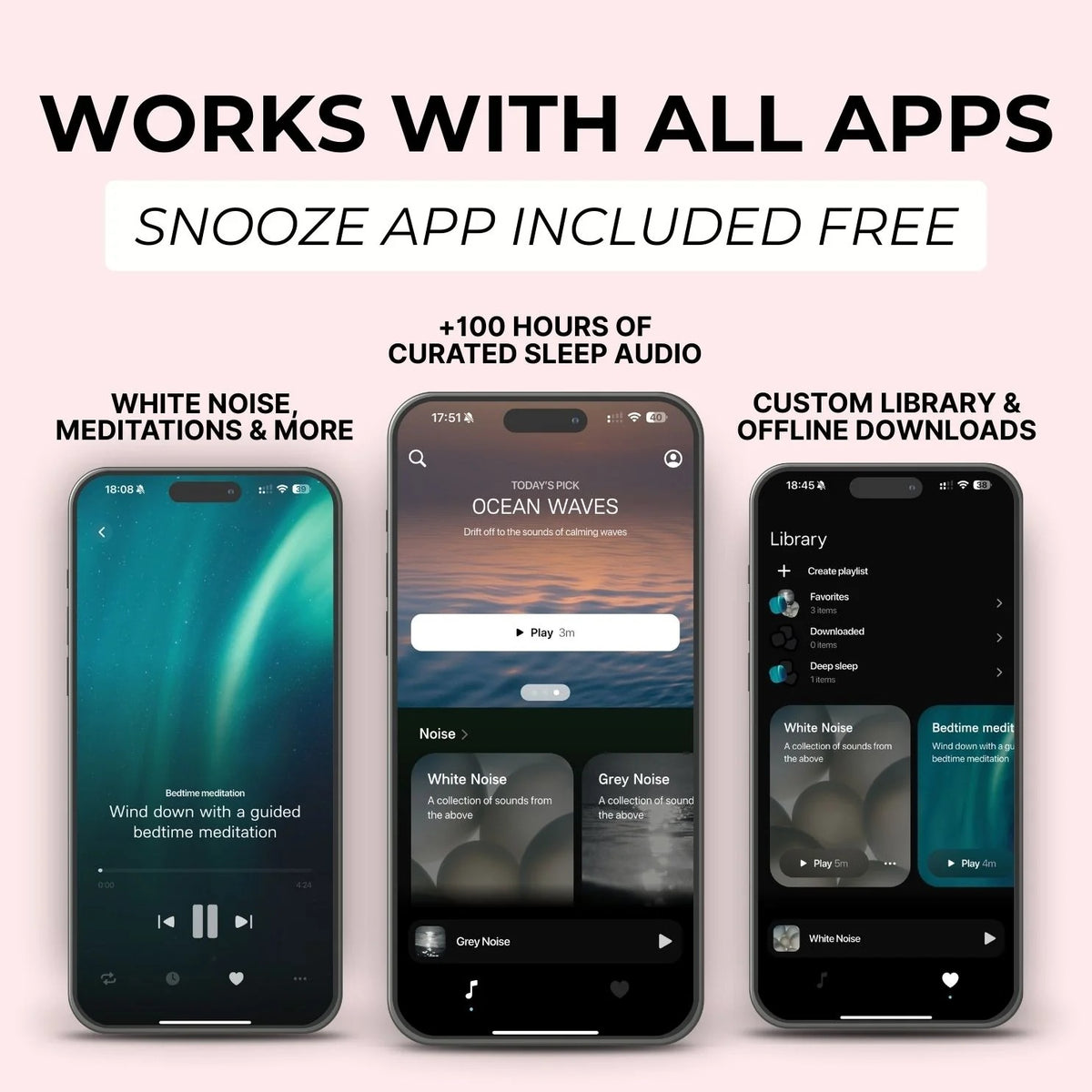 Snoozeband™ Silk – Svefngríma með heyrnartólum